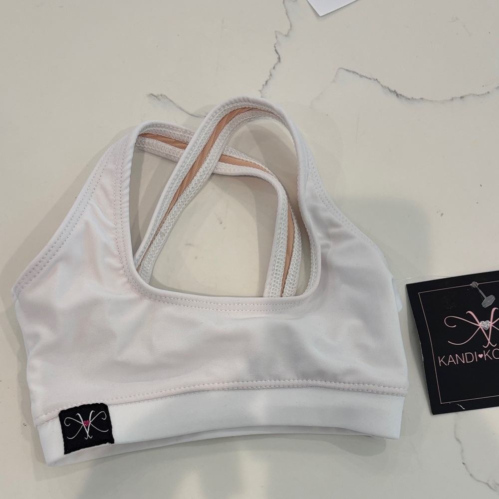 Kandi Kouture White Kids Sports Bra
